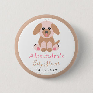 Badge Rond 5 Cm Baby shower Neutre Personnalisé Chiot