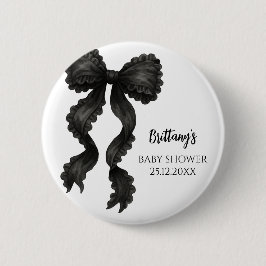 Badge Rond 5 Cm Baby shower noir