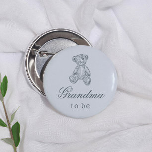 Badge Rond 5 Cm Baby-shower ours en peluche vintage pour la future