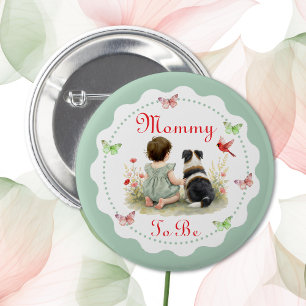 Badge Rond 5 Cm Baby Shower Personnalisé Future Maman