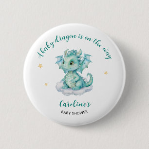 Badge Rond 5 Cm Baby-Shower pour un adorable bébé dragon