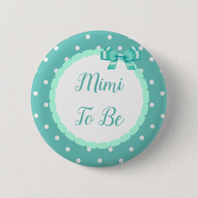 Badge Rond 5 Cm Baby shower turquoise Mimi (Devant)