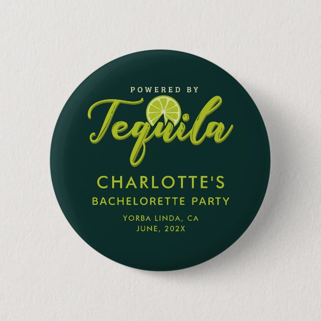 Badge Rond 5 Cm Bachelorette avec Tequila Keepsaké (Devant)