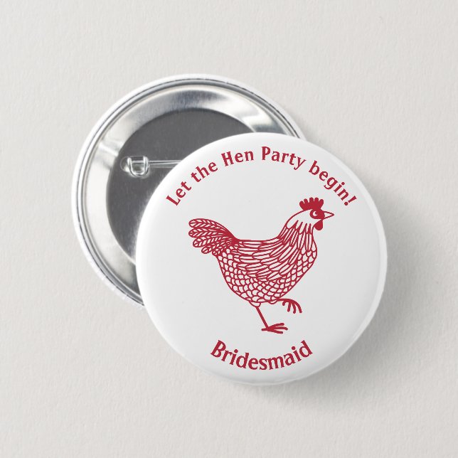 Badge Rond 5 Cm Bachelorette de la fête de Hen (Devant & derrière)