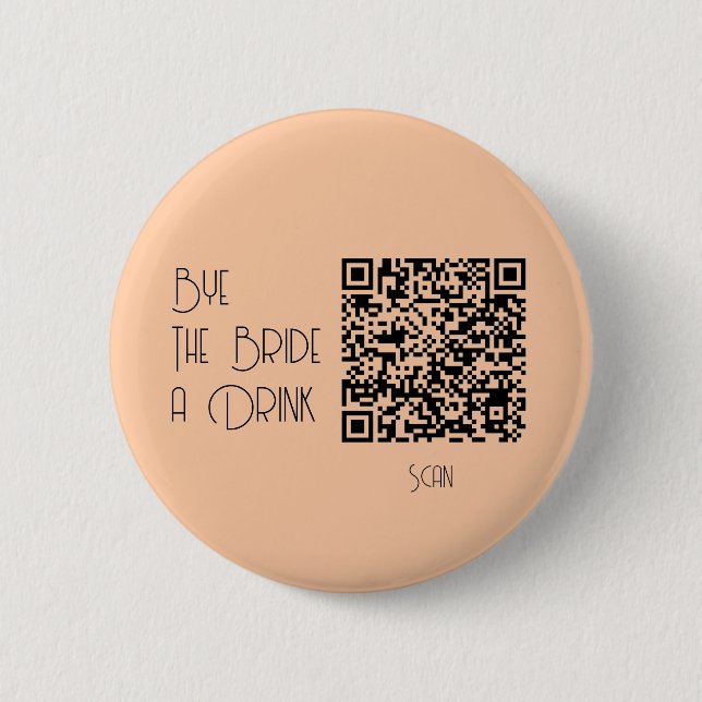 Badge Rond 5 Cm Bachelorette Pastel Qr Code Acheter La Mariée Un V (Devant)