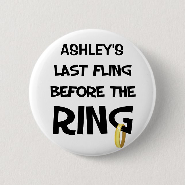 Badge Rond 5 Cm Bachelorette personnalisée (Devant)