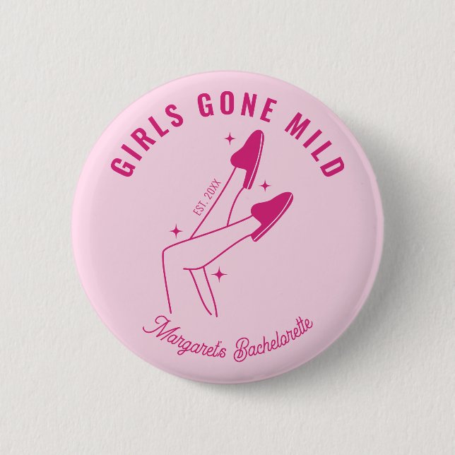 Badge Rond 5 Cm Bachelorette Spa rose pâle (Devant)