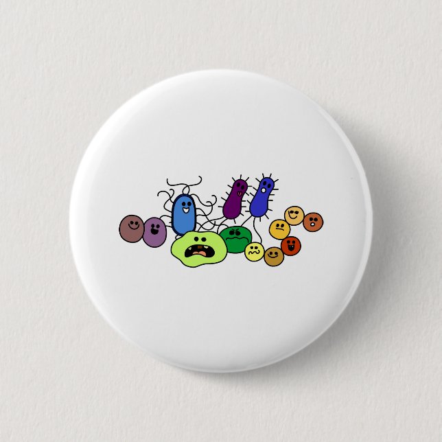 Badge Rond 5 Cm Bactéries (Devant)