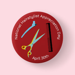 Badge Rond 5 Cm Badge/Jour de l'appréciation du coiffeur national