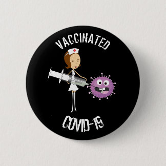 Badge Rond 5 Cm Badge Rond Vacciné COVID-19 6 Cm