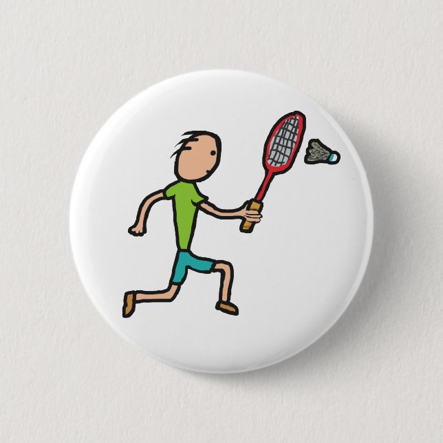 Badge Rond 5 Cm Badminton (Devant)