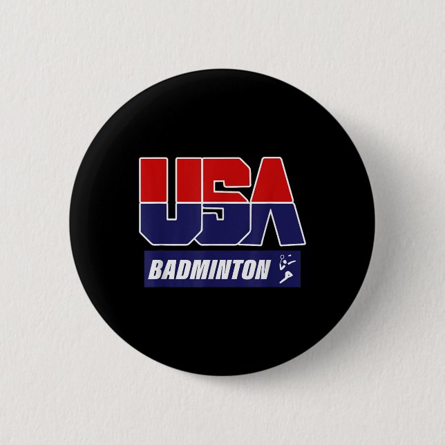 Badge Rond 5 Cm Badminton 2021 Usa  (Devant)