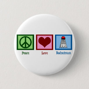 Badge Rond 5 Cm Badminton d'amour de paix