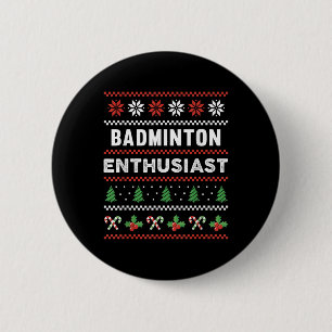 Badge Rond 5 Cm Badminton Enthousiaste Pajamas Sweaters Cadeau