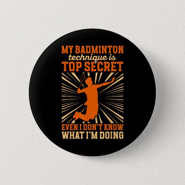 Badge Rond 5 Cm Badminton Player My Badminton Technique (Devant)