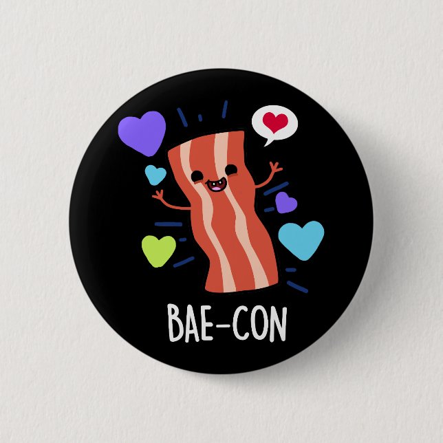 Badge Rond 5 Cm Bae-con Funny Bacon Pun (Devant)
