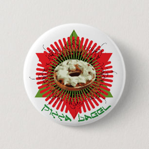Badge Rond 5 Cm Bagel de pizza : Italien juif