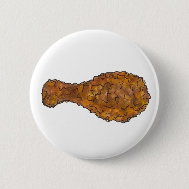 Badge Rond 5 Cm Baguette à tambour à jambe de poulet frit Southern (Devant)