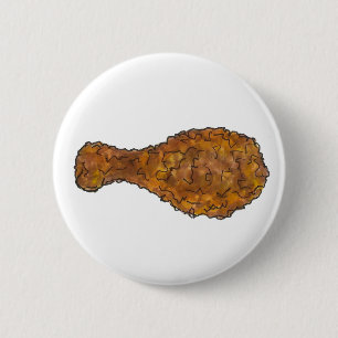 Badge Rond 5 Cm Baguette à tambour à jambe de poulet frit Southern