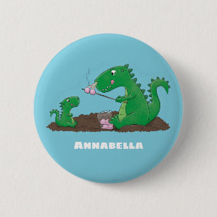 Badge Rond 5 Cm Baguettes mignonnes grillant des marshmallows dess