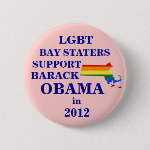 Badge Rond 5 Cm Baie Staters de LGBT pour Obama 2012