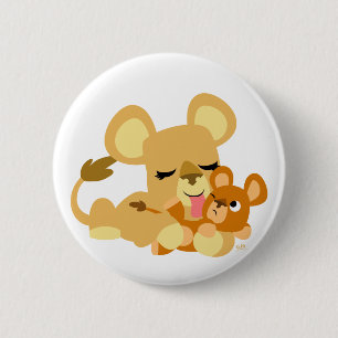 Badge Rond 5 Cm Bain de Lion mignon bébé