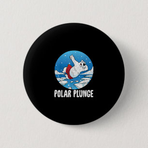 Badge Rond 5 Cm Bain d'hiver Polar Plunge Ice Jump Polar Ours Bain