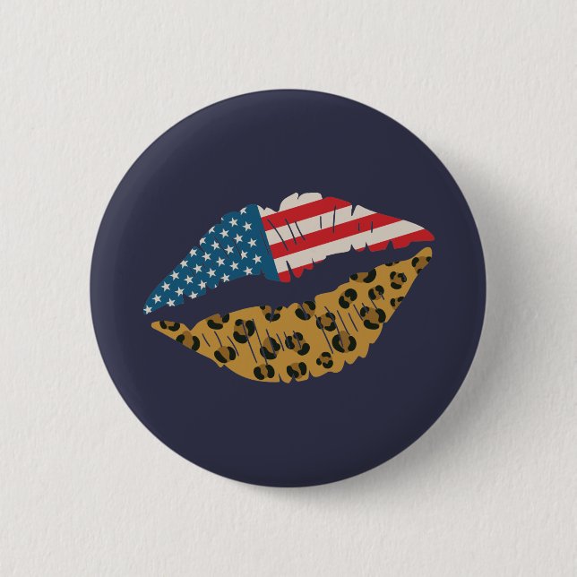 Badge Rond 5 Cm baiser américain (Devant)