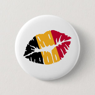 Badge Rond 5 Cm Baiser de drapeau de la Belgique