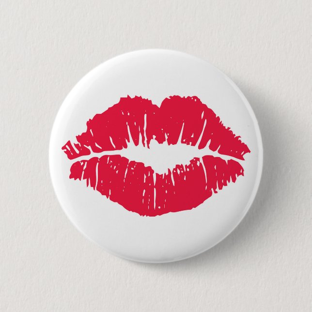 Badge Rond 5 Cm Baiser de rouge à lèvres (Devant)