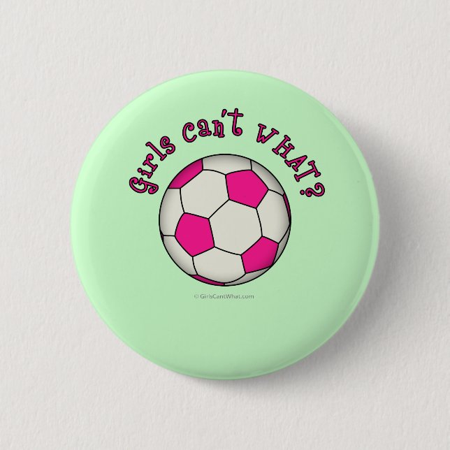Badge Rond 5 Cm Bal de football en rose (Devant)