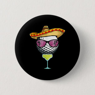 Badge Rond 5 Cm Bal De Golf Cinco De Mayo Avec Sombrero Margar