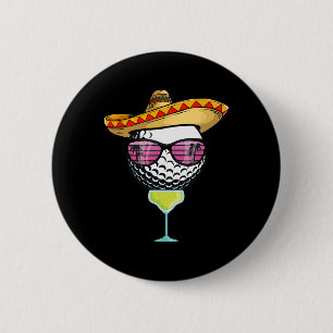 Badge Rond 5 Cm Bal De Golf Cinco De Mayo Avec Sombrero Margar