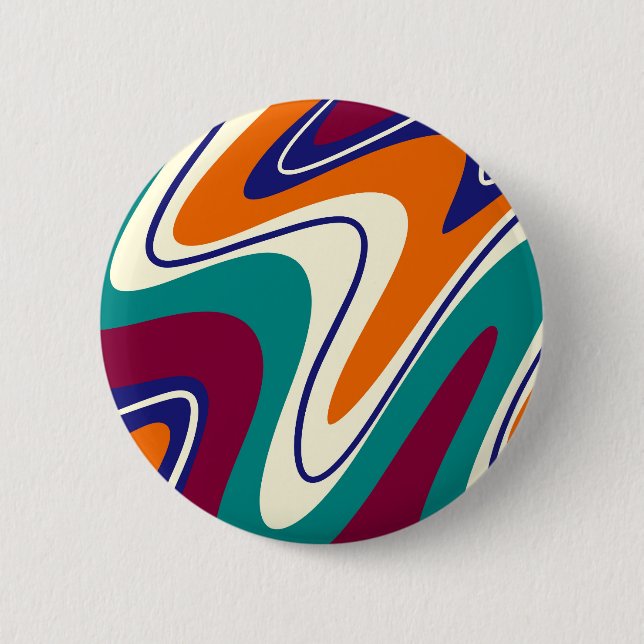 Badge Rond 5 Cm Balances rétro - Style les années 70 classique (Devant)