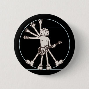 Badge Rond 5 Cm Balancier de Vitruvian de bande dessinée