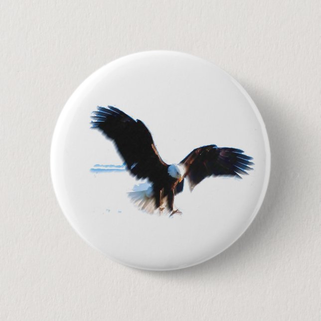 Badge Rond 5 Cm Bald American Eagle Landing (Devant)