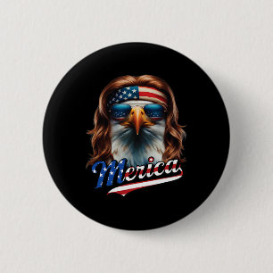 Badge Rond 5 Cm Bald Eagle Merica 4 juillet Eagle Mullet Homme drô