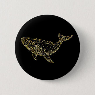 Badge Rond 5 Cm Baleine géométrique en or moderne