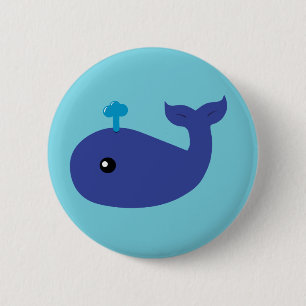 Badge Rond 5 Cm Baleine mignonne