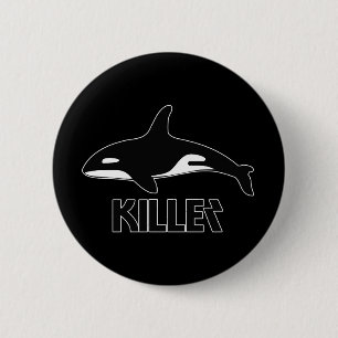 Badge Rond 5 Cm Baleine tueuse Orca de la mort