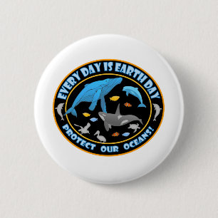 Badge Rond 5 Cm Baleines et dauphins