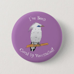 Badge Rond 5 Cm Bali Mina tropical oiseau exotique