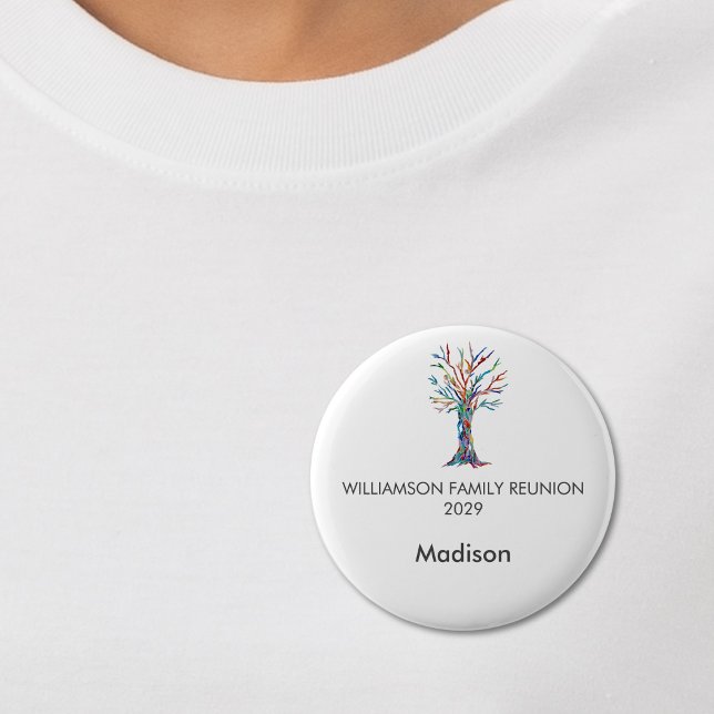 Badge Rond 5 Cm Balise Nom personnalisé de l'arbre généalogique de (Créateur téléchargé)