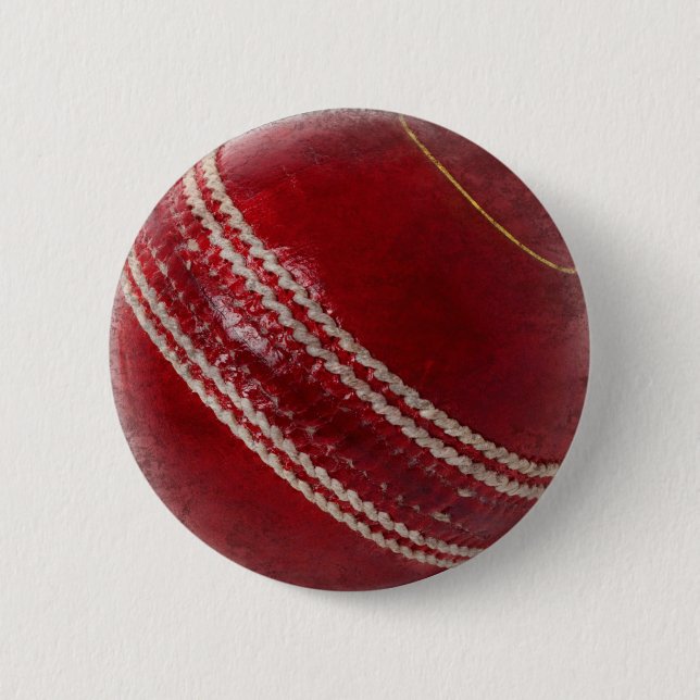 BADGE ROND 5 CM BALLE DE CRICKET (Devant)