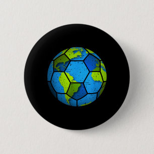 Badge Rond 5 Cm Balle de foot Terre Faveurs de la Journée de la Te