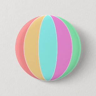 Badge Rond 5 Cm Balle de plage Pastel Color