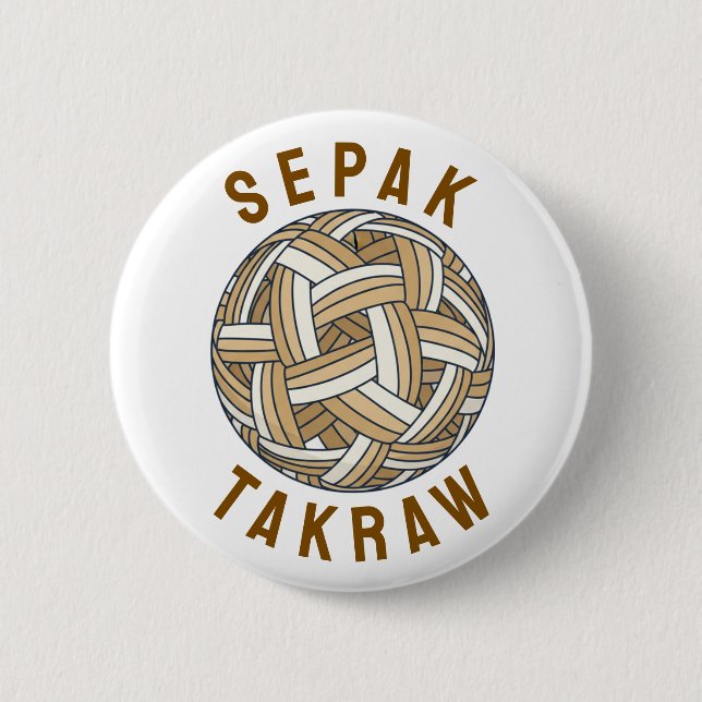 Badge Rond 5 Cm Balle tissée de Sepak Takraw (Devant)