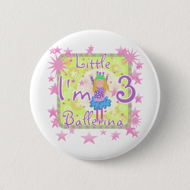 Badge Rond 5 Cm Ballerina 3e Anniversaire Tshirts et cadeaux (Devant)