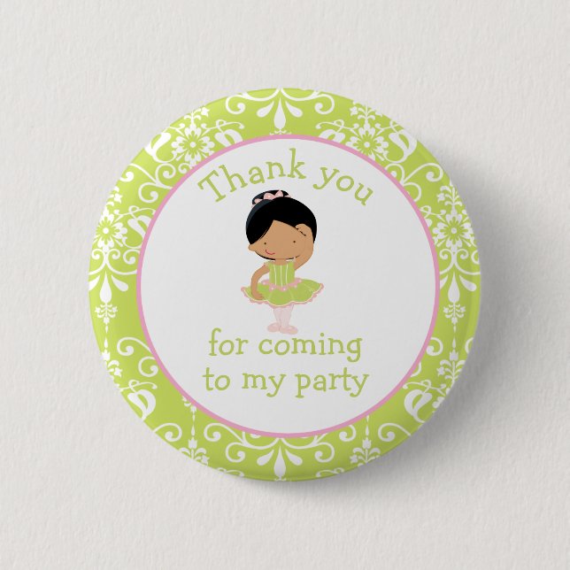 Badge Rond 5 Cm Ballerina afro-américaine mignonne 'Je suis allé à (Devant)