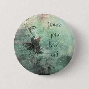 Badge Rond 5 Cm Ballerine dansant son coeur